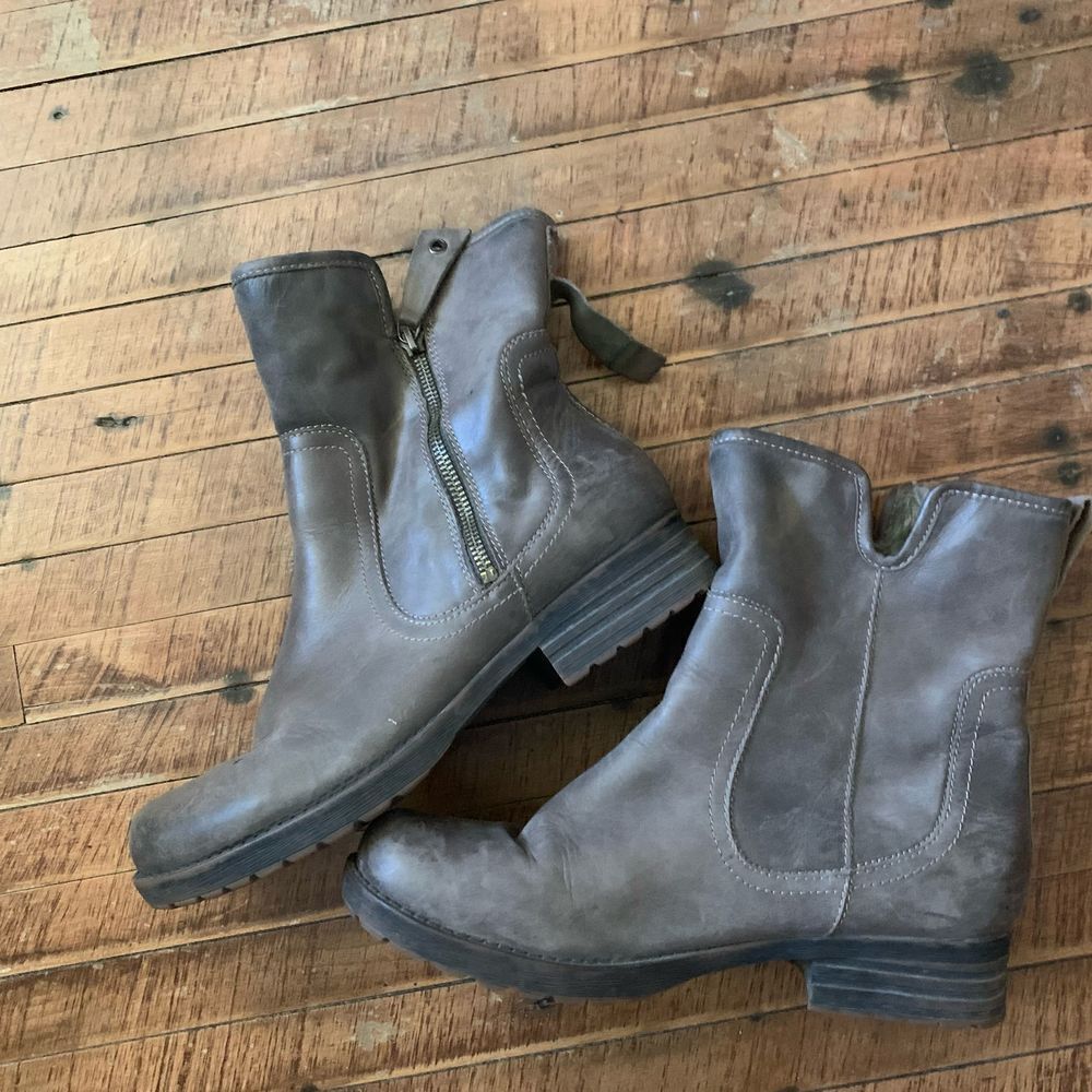 Abeo distressed leather Bikercore side zip size 11 ankle boots